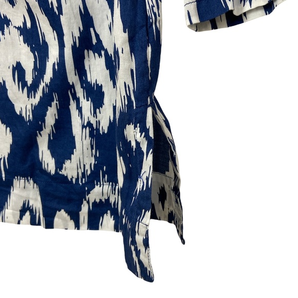 “346” Brooks Brothers Navy Blue/White Print Tunic Bead and Sequin Detail Size S - Picture 6 of 7